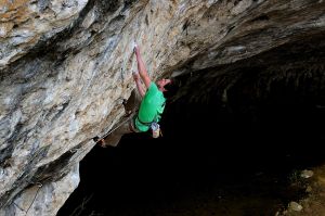 Bob Hickish picking pockets on Le viagra c'est paas pour les bras (F8b), Gorge du Tarn, France